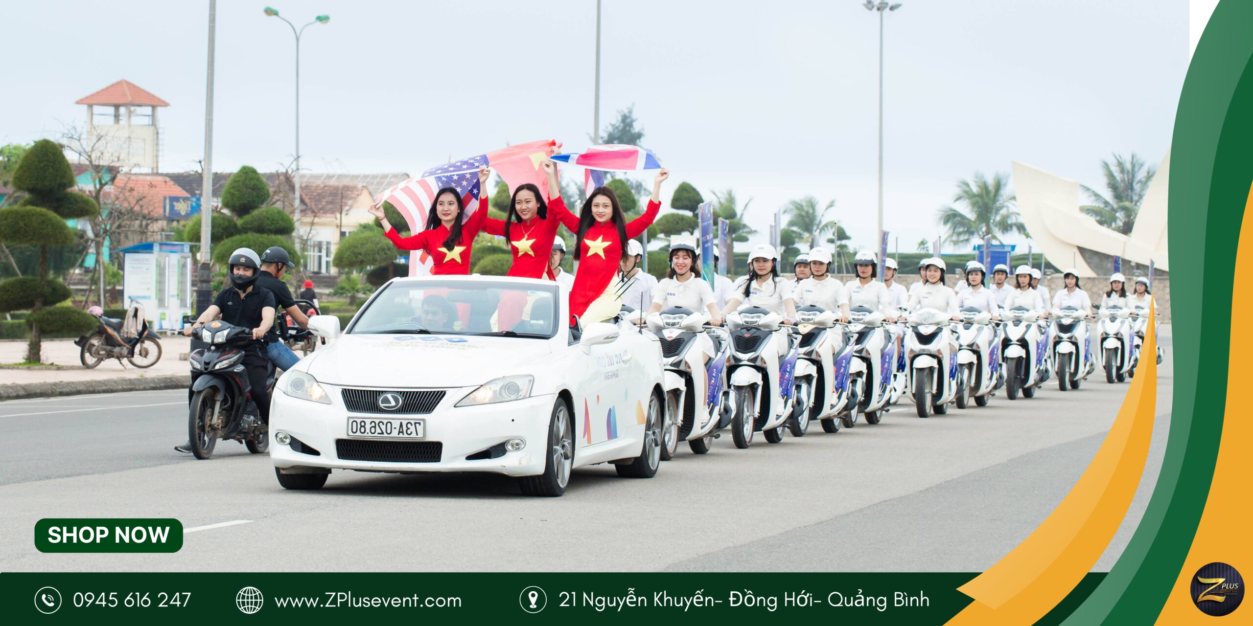 Tổ chức roadshow xe mui trần kết hợp xe SH nổi bật trên đường phố Quảng Bình Tổ chức roadshow xe mui trần kết hợp xe SH nổi bật trên đường phố Quảng Bình